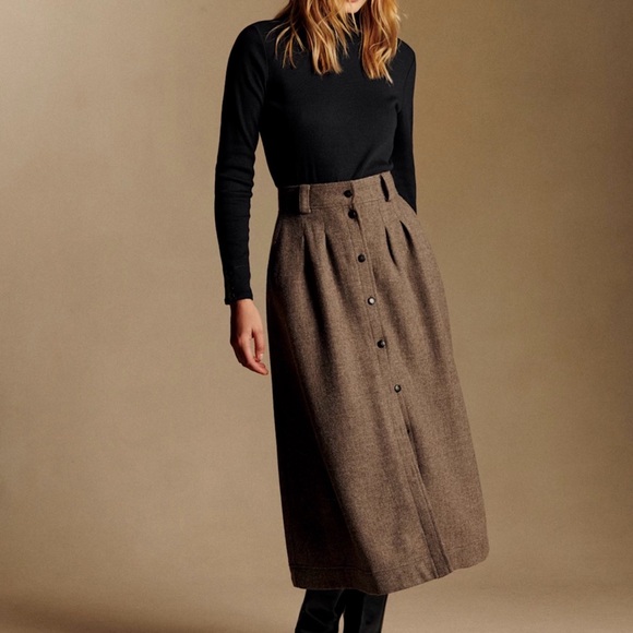 Sezane Clarine Skirt, Taupe, New With Tags